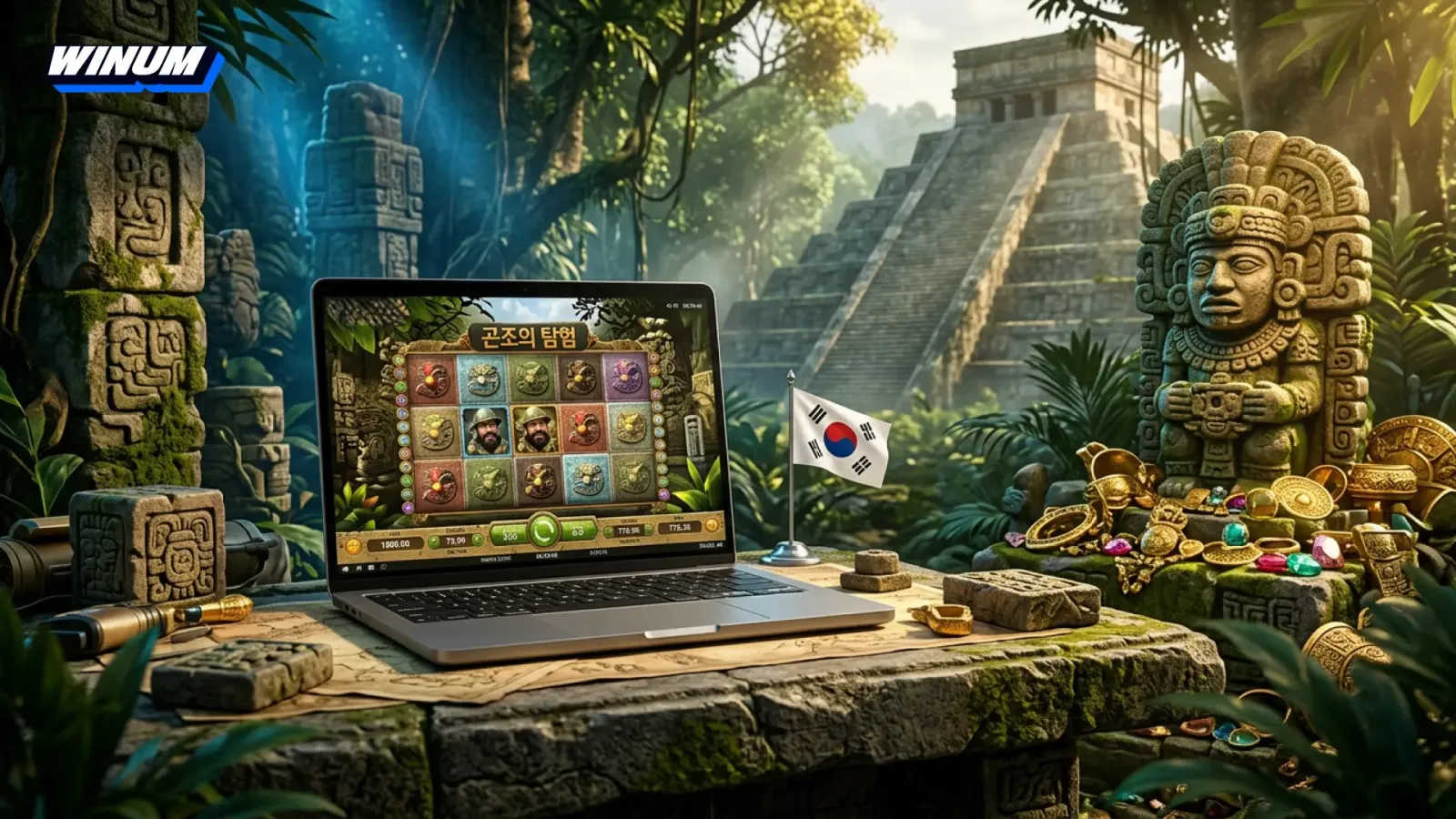 Gonzos Quest 리뷰 한국: Winum의 애벌랜치와 프리 폴, 최대 2,200배